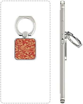 Кадрава црвена јапонска култура цветен квадратен мобилен телефон прстен држач за држач за заграда Универзален подарок за поддршка