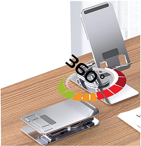 TRRCYLP вртливата мобилен телефон Стенд за преносна преносна преклопна ергономска таблета држач за лулка десктоп 360 ° ротирачки алуминиум