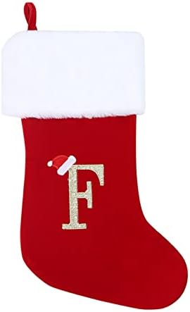 Божиќно обоено стакло монограм Божиќни чорапи за порибување класична персонализирана декорација за порибување за семејни сезони за празници,