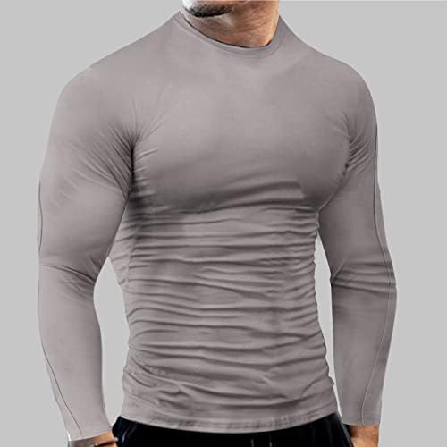 Маички за компресија за вежбање маички со долги ракави мускули тенок вклопуваат брзо сушење на дното на дното на еластична атлетска