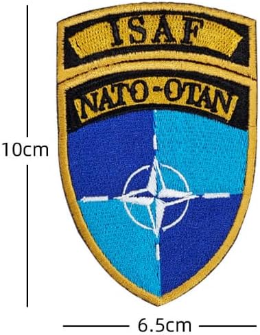 ИСАФ и НАТО Организација на Северноатлантска Организација на договор со знаме Везење Патче воена тактичка морал за лепенки Амблем Апликат закрпи