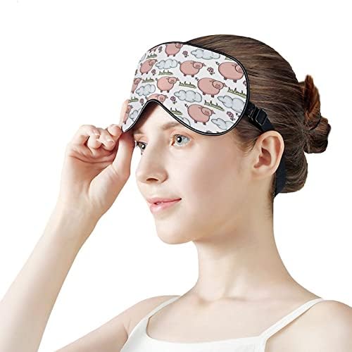 Doodle свињи шема маска за очи за спиење за затемнување ноќно слепило со прилагодлива лента за мажи жени кои патуваат јога дремки