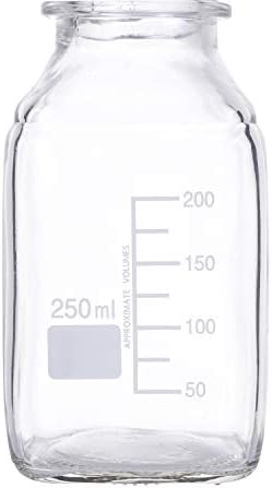 Pastein 10 пакувања 250 ml дипломирани квадратни реагенси Медиуми/стакло за складирање со GL45 сино полипропилен завртка капаче