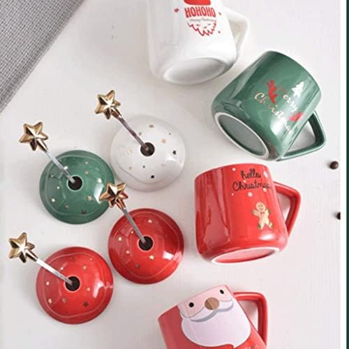 Чај чај чаша поставена кафе шолја за кафе, смешна керамичка кригла, машина за миење садови безбедни чаши за кафе за Божиќни подароци чај чаши