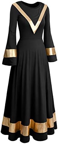 Metените металик јака од наметка за танцување со танцување биво боја со долг ракав литургиски богослужба костумска црква тунична облека