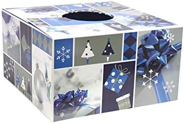 Новогодишна Кутија Ново! Оригиналниот Дрво Штанд Покритие-Сина &засилувач; Сребрена Дизајн