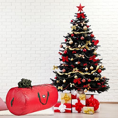 Исклучителни божиќни украсни подароци, Торба За Складирање Новогодишна Елка, Се Вклопува До 7,5 Стапки Висока Расклопена Празнична