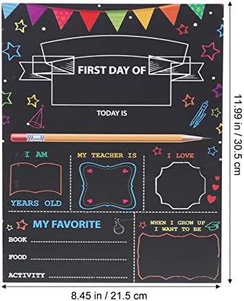 Toyvian Chalkboard Sign Првиот ден на училишниот одбор дрвен училишен одбор за предучилишна возраст за градинки, табла за еднократно користење