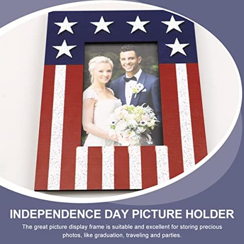 Подароци за државјанство на државјанство од Претизум 8x10 Американско знаме 4 -ти јули, слика рамка за слика, дрвени рамки за слики