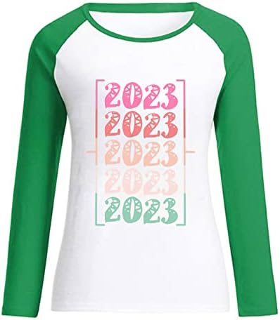 2023 година Нова Година на пресрет за жени Паѓаат модни екипи за џемпери во боја на маици со долги ракави маици за одмор маица