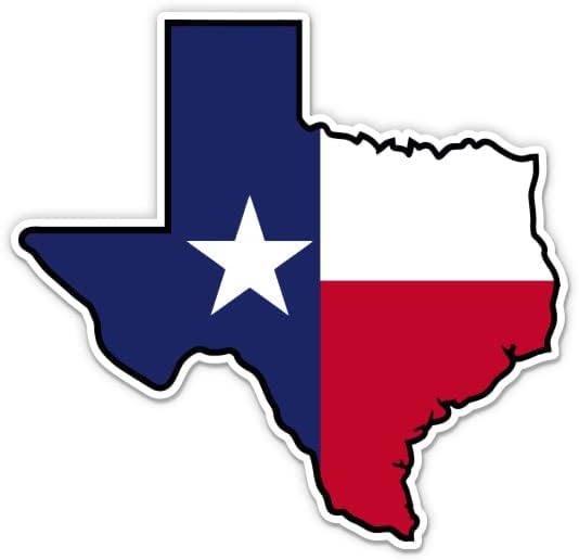 Налепници за знаме на државно знаме во Тексас - 2 пакувања од 3 налепници - водоотпорен винил за автомобил, телефон, шише со вода,