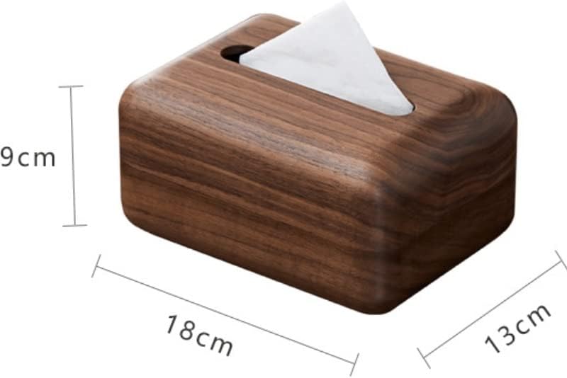 Quul цврсто дрво кутија светло дневна соба кутија за ткива Едноставна црна фиока за орев дрвена кутија за складирање