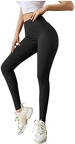 Рузијог со висока половината јога панталони за жени Bowknot Беспрекорни тренингот хеланки Хупки за контрола на стомаци