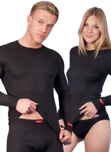Термички врвови за долна облека за машка машка долна облека - кошула со основен слој со долги ракави за ладно време - лесна за унисекс