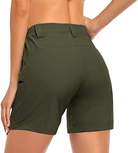 MGBD жени на отворено обични жешки панталони со високи половини со високи половини, пешачење голф Бермуда со џебови летни шорцеви лабави се вклопуваат