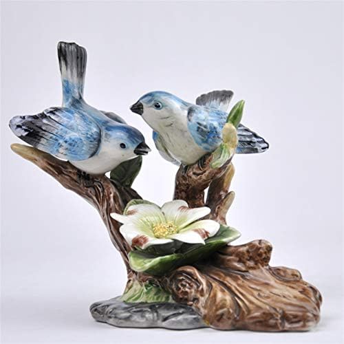 Minубители на птици од порцелански порцелан минијатурни рачно изработени керамика двојка птичја фигура за свадбени занаетчиски подарок за