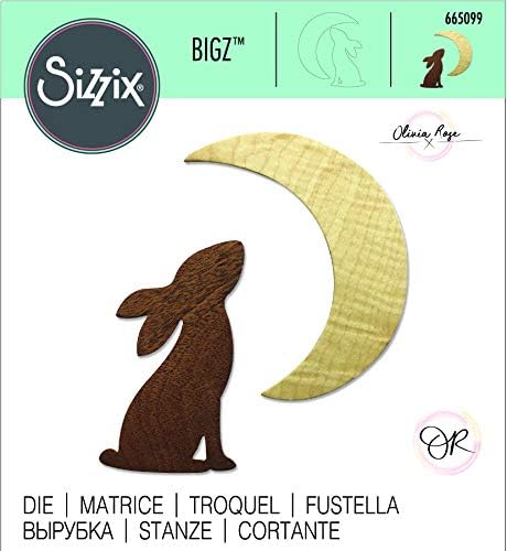 Sizzix Bigz Die 665099 Зајак и месечина од Оливија Роуз, повеќебојно