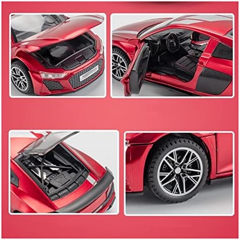 Скала модел на автомобили за R8 Coupe V10 Plus Sports Sports Car Model Diecast Metal Car Model Sound Light Difact 1:32 Пропорција