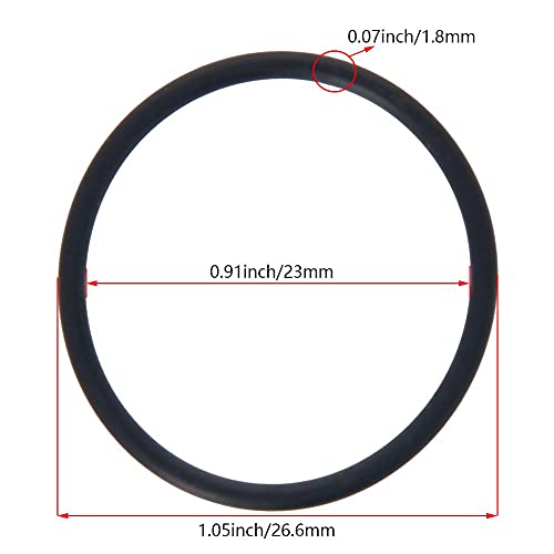 Bettomshin 100pcs нитрилна гума О-прстени, 26,6 mm OD 23mm ID 1,8 mm ширина, метрички буна-нитрил запечатување за запечатување за мијалник