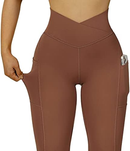 Headенски хеланки на одблесокот - панталони за јога за подигање за жени со висока половината ултра мека теретана работа Панталони