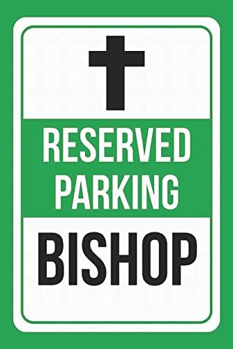 Арпино калај знак 8 x12 резервиран паркинг епископ печати зелено бело и црно известување знак за претпазливост знак за безбедност
