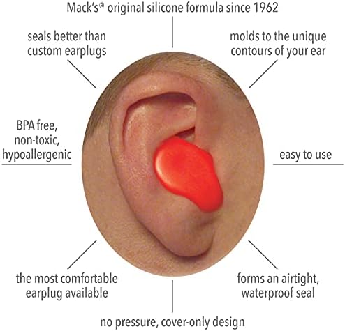 Службениците на Мек Стрелците со силиконски приклучоци за уво, портокалови, 3 пар