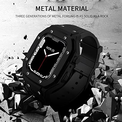 Бефија легура на часовникот за часовници за Apple Watch Series 8 7 6 5 4 SE 45mm 42mm 44mm луксузен метал гума од не'рѓосувачки