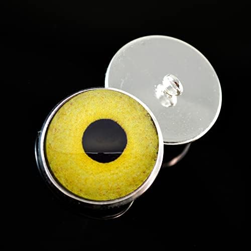 Светло жолто був стакло око кабохони шијат на копчињата за стаклени очи со јамка за капчиња полнети животни меки скулптури или накит