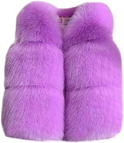 Дете за бебиња девојчиња faux елек зимска топла палто јакна симпатична густа облека девојки faux волна палто