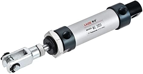 Uxcell пневматски воздушен цилиндар 20мм носат мозочен удар од 25 мм со y конектор и брзи фитинзи, Мал 20х25, за автоматска опрема
