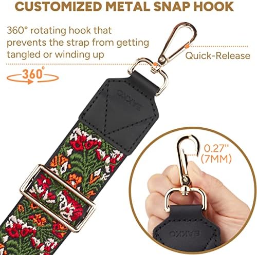 BAKKO Crossbody Strap Top Grain Leather Ends Gold Metal Hardware 2 Широк замена на лентата за рамото одговара на чанти чанти