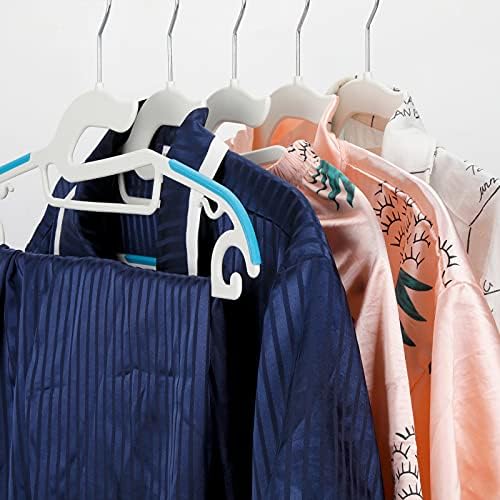 Tinfol Суви влажни закачалки - Закачал за заштеда на простор, пластични закачалки од 30 парчиња со облека што не се лизгаат - облека за