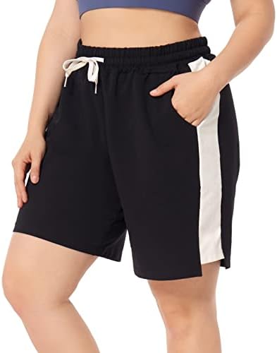 Zerdocean Plus Women Plus Size Sime Casual Athertic Shorts Lounge Yoga Pajama Pjama Walking Shorts Shorts Active Wart